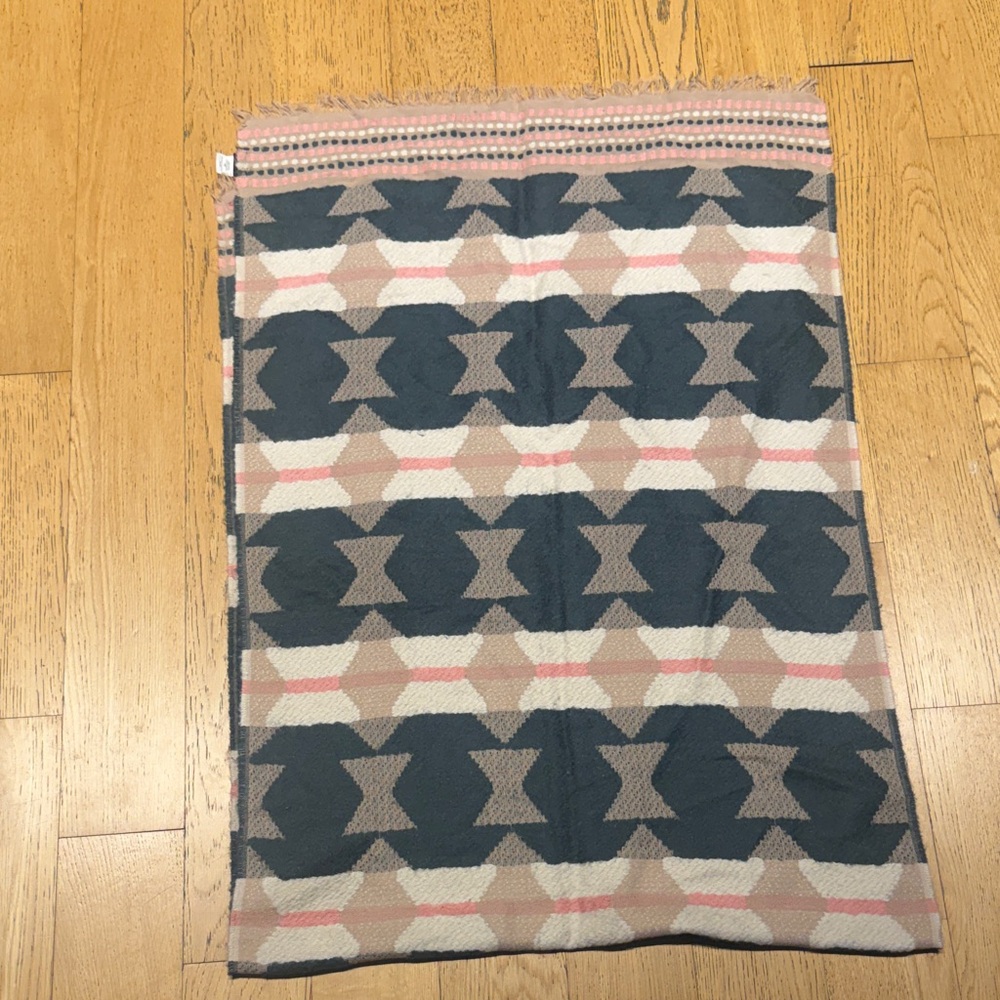 Madewell Geometric Patterned Scarf - Blue, Pink, Tan